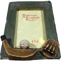 Vintage 1998 Ss Sarna Americana Scrapbook Bild Fotorahmen 4x6 3D Verziert Golf Club Stick Golfer Spieler Sport Handgefertigt Handbemalt von JunkWithJeab