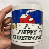 Vintage Fpc Keramik Merry Christmas Becher Mit Henkel, Made in England, Sammler Trinkgeschirr Geschenk, Jahreszeitliche Wohndekoration, European von JunkWithJeab