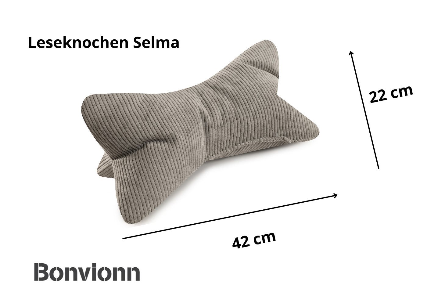 Bonvionn Dekokissen Leseknochen Selma ergonomische Form, flexible Stütze für Bücher, E-Books oder Tablets von Bonvionn