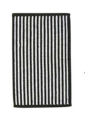 Vier Gästehandtücher - Done Daily-Shapes Stripes - 30x50cm - 3 Farben - 100% Baumwolle - Streifen 4er Set, Done:Black 1000 von Bonvionn