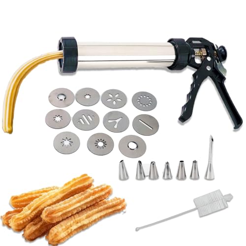 Bonxrdun Churros Maker : Die perfekte Kekspresse für Deine Küche - 8 Formen, 7 Spritzen, 2 Bürsten! von Bonxrdun