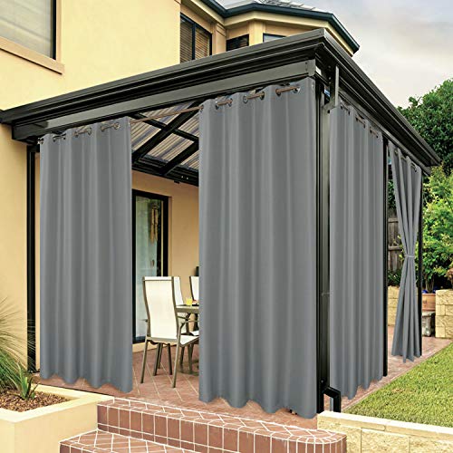 BONZER Outdoor-Vorhänge für Terrasse, wasserabweisend, schwer, Privatsphäre, Sonnenlicht blockierend, Ösen, Außenvorhänge für Veranda, Pergola, Pavillon, 1 Stück, 213 x 274 cm, Grau BONZER Outdoor-Vorhänge für Terrasse, wasserabweisend, schwer, Privatsphäre, Sonnenlicht blockierend, Ösen, Außenvorhänge für Veranda, Pergola, Pavillon, 1 Stück, 213 x 274 cm, Grau von Bonzer