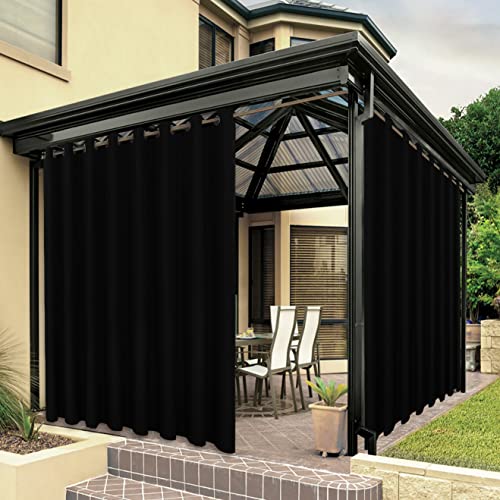 BONZER Wasserdichte Outdoor-Vorhänge für Terrasse, Veranda, Pergola, dick, Privatsphäre, breite Ösen, Innenvorhänge für Schlafzimmer, Wohnzimmer, 1 Stück, 275 x 213 cm, Schwarz BONZER Wasserdichte Outdoor-Vorhänge für Terrasse, Veranda, Pergola, dick, Privatsphäre, breite Ösen, Innenvorhänge für Schlafzimmer, Wohnzimmer, 1 Stück, 275 x 213 cm, Schwarz von Bonzer