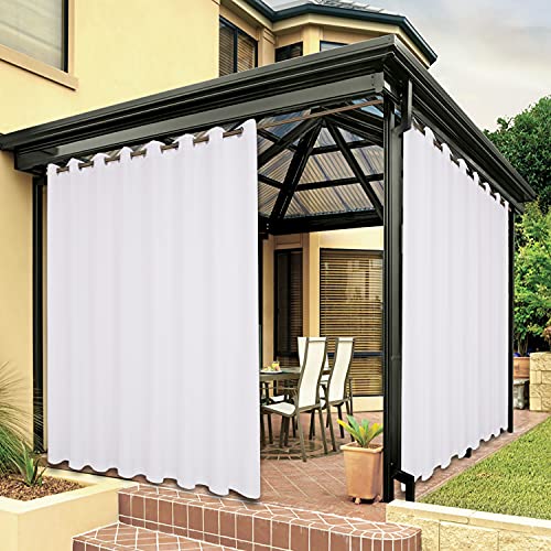 BONZER Wasserdichte Outdoor-Vorhänge für Terrasse, extra breite Ösen, Sonnenlicht blockierend, Außenvorhänge für Pavillon, Veranda, Pergola, Pavillon, 1 Stück, 387 x 274 cm, Weiß BONZER Wasserdichte Outdoor-Vorhänge für Terrasse, extra breite Ösen, Sonnenlicht blockierend, Außenvorhänge für Pavillon, Veranda, Pergola, Pavillon, 1 Stück, 387 x 274 cm, Weiß von Bonzer