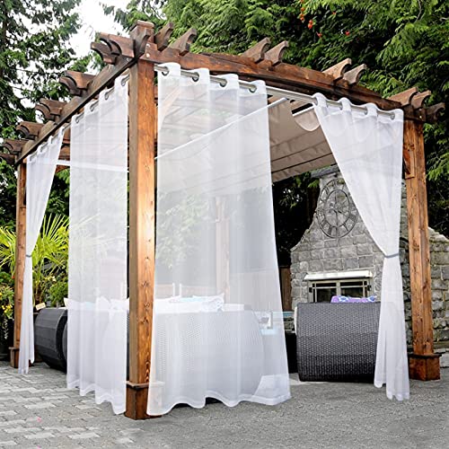 BONZER, wasserdichte, transparente Outdoor-Vorhänge für die Terrasse – 2 Vorhangpaneele mit Ösen für Wohnzimmer, Schlafzimmer, Veranda, Pergola oder Cabana, 137 x 241 cm, weiß BONZER, wasserdichte, transparente Outdoor-Vorhänge für die Terrasse – 2 Vorhangpaneele mit Ösen für Wohnzimmer, Schlafzimmer, Veranda, Pergola oder Cabana, 137 x 241 cm, weiß von Bonzer