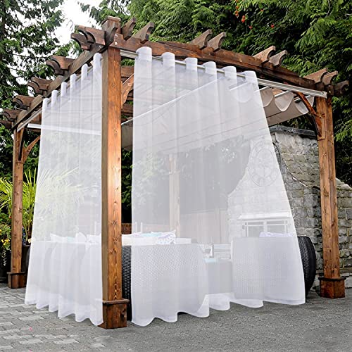 Bonzer, wasserdichte, transparente Outdoor-Vorhänge für die Terrasse – 2 breite Vorhangpaneele mit Ösen für Wohnzimmer, Schlafzimmer, Veranda, Pergola oder Cabana, 254 x 213 cm, weiß Bonzer, wasserdichte, transparente Outdoor-Vorhänge für die Terrasse – 2 breite Vorhangpaneele mit Ösen für Wohnzimmer, Schlafzimmer, Veranda, Pergola oder Cabana, 254 x 213 cm, weiß von Bonzer