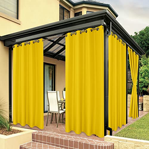 BONZER wasserdichte Vorhänge für Innen- und Außenbereich, Dicke Sichtschutzvorhänge mit Ösen für Schlafzimmer, Wohnzimmer, Veranda, Pergola, Cabana, 1 Panel, 137 x 213 cm, Gelb BONZER wasserdichte Vorhänge für Innen- und Außenbereich, Dicke Sichtschutzvorhänge mit Ösen für Schlafzimmer, Wohnzimmer, Veranda, Pergola, Cabana, 1 Panel, 137 x 213 cm, Gelb von Bonzer