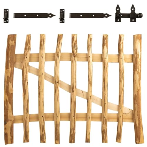 BooGardi Gartentor Holz in 14 Größen · 100 cm breit · 90 cm hoch · 3·5 cm Lattenabstand · Staketentor · Haselnuss Bauerntor/Zauntor für Staketenzaun BooGardi Gartentor Holz in 14 Größen · 100 cm breit · 90 cm hoch · 3·5 cm Lattenabstand · Staketentor · Haselnuss Bauerntor/Zauntor für Staketenzaun von BooGardi