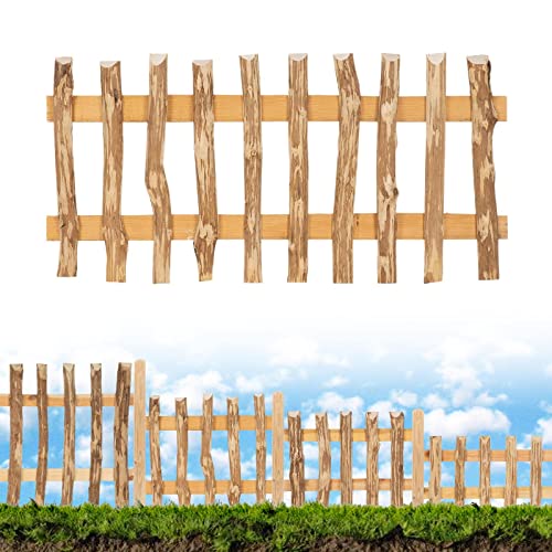 BooGardi Beeteinfassung Holz · viele Größen · Höhe 30cm x Breite 100cm · Gartenzaun für Beetumrandung · natürliche Rasenkante · Lattenzaun Haselnuss Eyecatcher von BooGardi