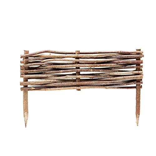 BooGardi Beeteinfassung Holz · in 3 Größen · 20 x 60 cm Haselnuss Beeteingrenzung · Steckzaun zur Beetumrandung · Garten Wegabtrennung von BooGardi