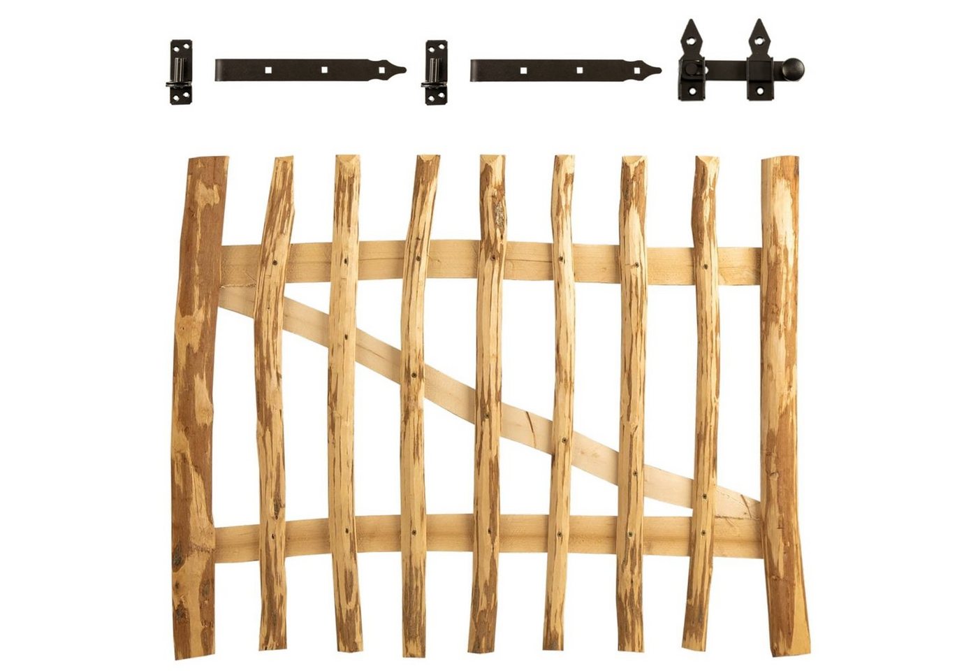 BooGardi Gartentor Gartentor Haselnuss - Höhe: 50 cm - Lattenabstand: 3-5 cm - Breite:, (Höhe 50cm x Breite 100cm Lattenabstand 3-5cm · 14 Größen), Gartentür Holztor Staketenzaun Zauntor Gartenzaun von BooGardi