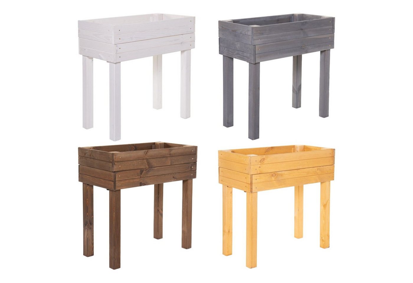 BooGardi Hochbeet Hochbeet 79 x 45 x 79,5cm - Farbe: Weiß (Blumenbeet), Holz mit Vlies · in 4 Farben · Weiß · Pflanzkasten · Blumenkasten von BooGardi