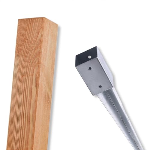 BooGardi Imprägnierte Holzpfosten · 18 Größen · 9x9x200 cm 1 Stück mit Einschlaghülse · Vierkantpfosten mit flachem Kopf · Kiefer · Kantholz Balken BooGardi Imprägnierte Holzpfosten · 18 Größen · 9x9x200 cm 1 Stück mit Einschlaghülse · Vierkantpfosten mit flachem Kopf · Kiefer · Kantholz Balken von BooGardi