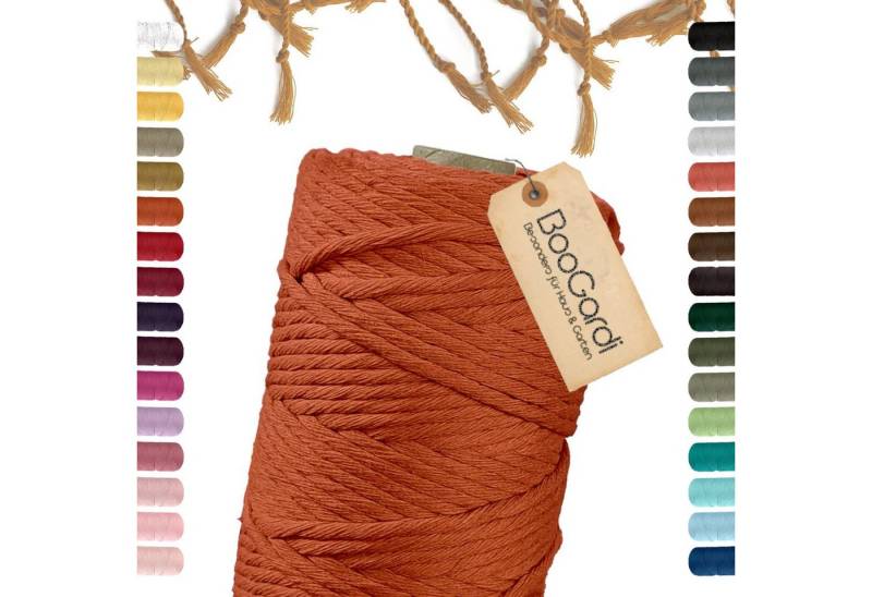 BooGardi Makramee Garn Bastelgarn, (5mm x 100m 100% Baumwolle), Orange 2 Stärken Macramee Kordel Band von BooGardi