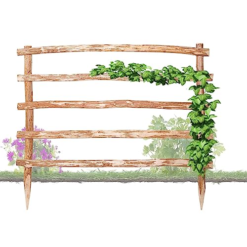 BooGardi Natürliche Rankhilfe aus Holz · 33 Verschiedene Größen · Höhe 120 x Breite 150 cm · Garten Rankgitter Kletterhilfe · Spalier freistehend für Kletterpflanzen von BooGardi