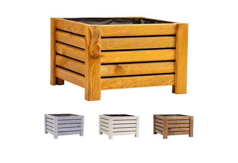 BooGardi Pflanzkübel Blumenkasten Holz mit Vlies (1 St., Hellbraun Klein), 2 Größen Pflanzkasten Blumentopf Balkon Terrasse von BooGardi