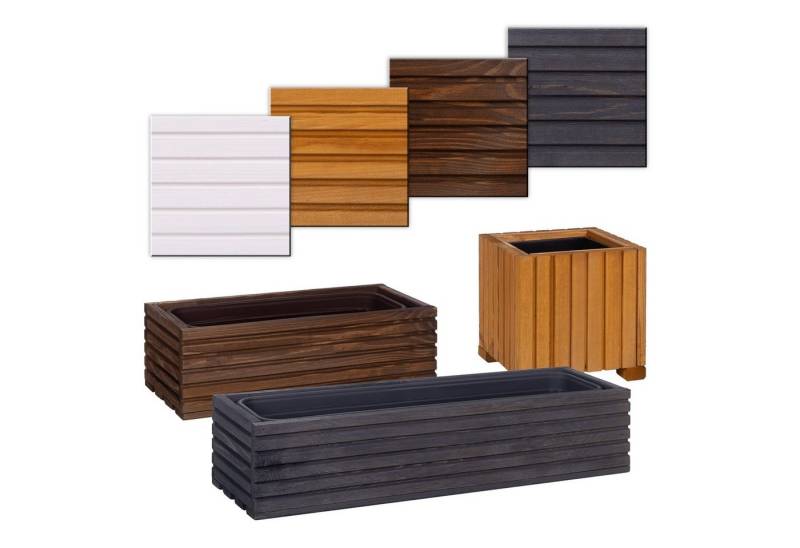 BooGardi Pflanzkübel Blumenkasten mit Kunststoffeinsatz (Hellbraun 44x20x14cm), Balkonkasten Pflanzgefäß Pflanzkasten Blumentopf von BooGardi