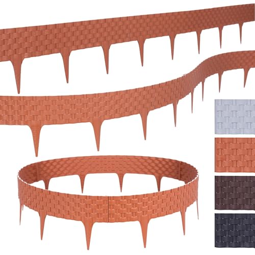 BooGardi Rasenkante Kunststoff Rattanoptik 4 Farben 80cm x 9,5cm 5er/10er/20er Set · Terrakotta 20er Set · Flexible Beeteinfassung · Beetumrandung Garten · Mähkante Raseneinfassung BooGardi Rasenkante Kunststoff Rattanoptik 4 Farben 80cm x 9,5cm 5er/10er/20er Set · Terrakotta 20er Set · Flexible Beeteinfassung · Beetumrandung Garten · Mähkante Raseneinfassung von BooGardi