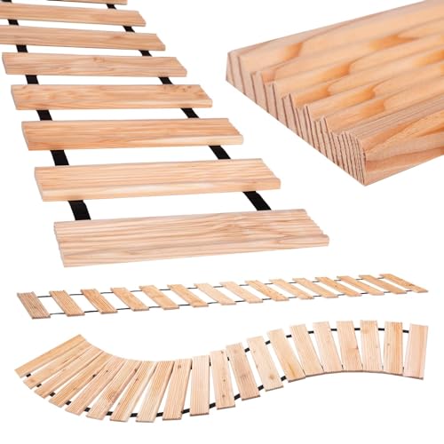 BooGardi Rollweg aus Lärche in 6 Größen 250cm lang · 30cm / 40cm / 50cm breit · 30cm Lattenabstand 8cm · Holzweg zum Ausrollen · Holztritt Gartenweg von BooGardi