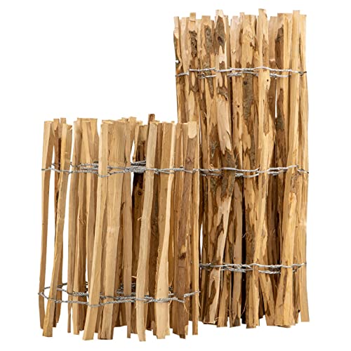 BooGardi Staketenzaun · 14 Größen · 50cm hoch · 5m lang · Lattenabstand 7-9cm · Kastanienzaun aus Haselnuss · Gartenzaun Holz · Jägerzaun Holzzaun · Bauernzaun von BooGardi
