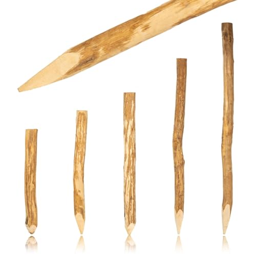 BooGardi Zaun Pfosten Haselnuss 150 cm 5er Set · viele Größen · Zaun-Pfahl für Ihren Staketenzaun / Bauernzaun / Kastanienzaun · Staketenpfosten · Baumpfähle von BooGardi