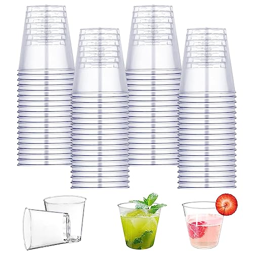 Booaee Schnapsgläser Plastik, 100 Stück 30 ml Trinkbecher Partybecher, Wiederverwendbare Becher Shotgläser Plastik Jga Accessoires,Trinkbecher Transparent für Verkostung,Partys,Weihnachten,Geburtstage von Booaee