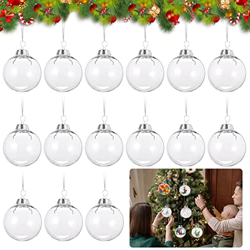 15 Stück Weihnachtskugel Transparente, Weihnachtsbaum Kugel 6CM, Kunststoff Weihnachtskugel, Weihnachtskugeln Weihnachtsbaumkugeln Baumschmuck, Ornamente als Weihnachtsanhänger und Christbaumschmuck von Booaee