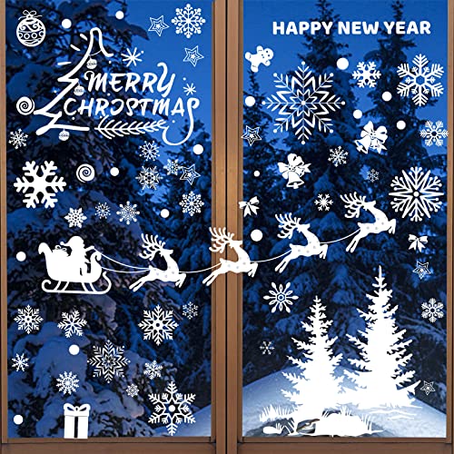 Fensterbilder Weihnachten, 179 Stück Weihnachts Fensterdeko Weihnachten Fenstersticker Schneeflocken Fensteraufkleber Fensterbilder Weihnachten Fenster Weihnachten Kinder Weihnachtsdeko Fensterbilder von Booaee