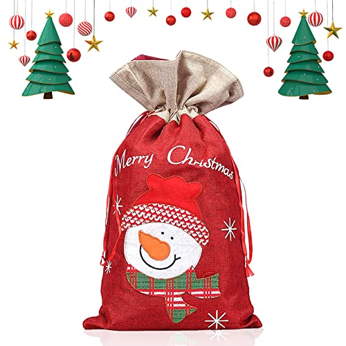 Nikolaussäckchen, Weihnachtssack Weihnachten Geschenkbeutel, Weihnachts Geschenktüten, Weihnachtsmannsack mit Kordelzug, Jutesäckchen Weihnachten Tasche Geschenk Packtaschen für Weihnachtsdekoration von Booaee