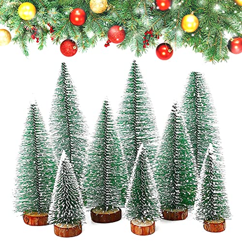 Tannenbaum Deko, 9 Stück Mini Tannenbaum, Künstlicher Weihnachtsbaum Miniatur, Mini Weihnachtsbaum Künstlicher, Künstlicher Mini Modell Weihnachtsbaum, Kleiner Weihnachtsbaum10/16/20 cm, 3 Größen von Booaee