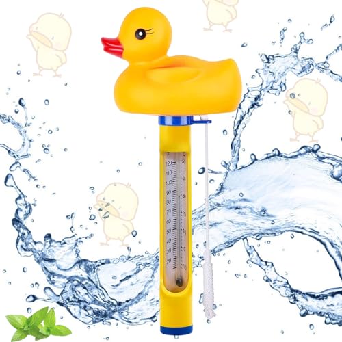 Thermometer Pool, Pool Thermometer Leicht Ablesbar, Schwimmende Wasserthermometer, Wassertemperatur Thermometer für Pools und Spas, Schwimmende Pool Thermometer mit String Bruchfest Wasserthermometer von Booaee