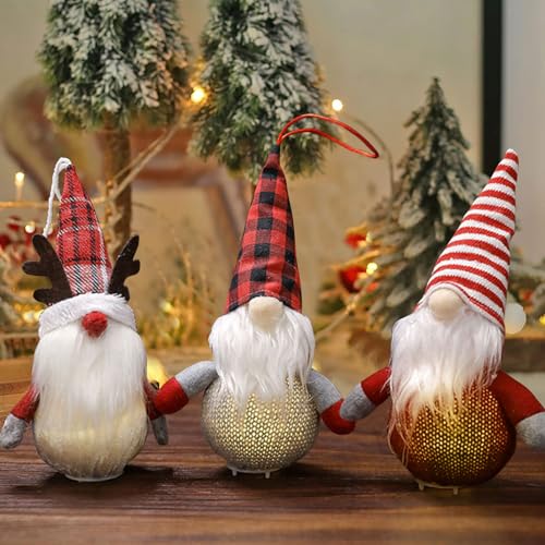 Weihnachtswichtel, 3pcs Weihnachtszwerg Santa Gnome Led Weihnachtsmann Weihnachtsdeko, Weihnachtswichtel Deko Figur Beleuchtet,Weihnachtszwerg Beleuchtet Led Weihnachtsmann Weihnachtsdeko Amerikanisch von Booaee