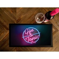 Gin & Tonic Bareinlage | Neon Pink Hausbar Cocktail Mat Geschenkzubehör von Artyluce