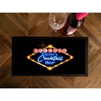 Personalisierte Cocktailbar Läufer - Jeder Name Vegas Cocktail Home Bar Mat von BoobysStudio