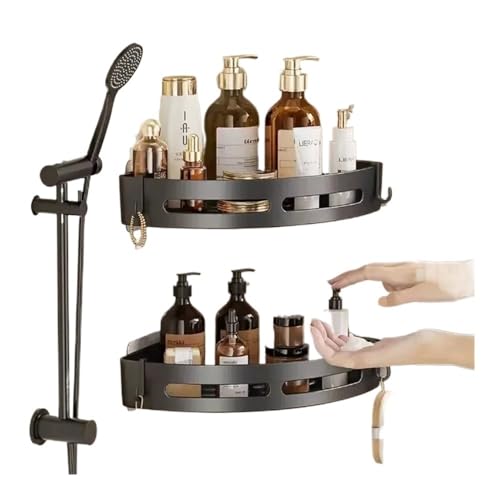BooeDareno Need To Punch The Badezimmer Shampoo Rack Badezimmer Regal Multifunktionales Aufbewahrungsregal Handtuchhalter Regal (Silber-B-3 Stück) von BooeDareno