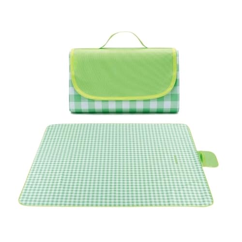 BooeDareno Tragbare faltbare Outdoor-Picknick-Camping-Matte, feuchtigkeitsbeständige Matte, kleines frisches Blumenmuster, Retro-Picknickmatte (Grün - 01) von BooeDareno