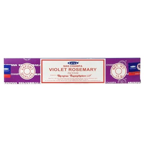 Satya Nag Champa Räucherstäbchen, Rosmarin, 100 % natürlich, handgerollt, frei von Chemikalien, 15 g Packungen (ca. 12–15 Räucherstäbchen), für Stressabbau, Meditation, spirituelle Heilung, Gebete von Booghe