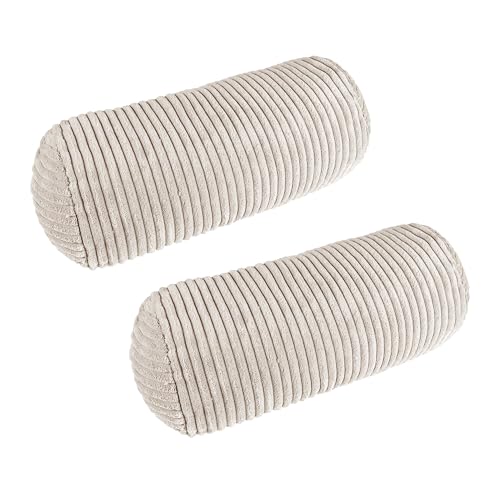 Bookiepad Nackenrolle Cozy Shara 2er Set, ergonomische Form für Nacken- oder Lendenstütze (Beige) von Bookiepad