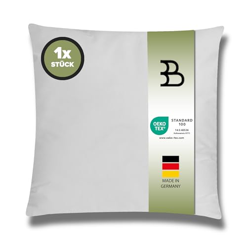 Bookiepad Kissenfüllung 1x 40x40 cm, Made in Germany, 30°C waschbares Innenkissen, ÖKOTEX 100, hypoallergen, Polyester Füllung für Couchkissen, Sofa Kissen, Cocktailkissen und Kopfkissen von Bookiepad