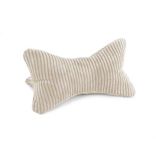 Bookiepad Leseknochen, Nackenrolle Cozy Shara, im Cord Design, ergonomische Form für Nacken- oder Lendenstütze, 42 x 22 cm, Flexible Stütze für Bücher, E-Books oder Tablets (Farbe Beige) von Bookiepad