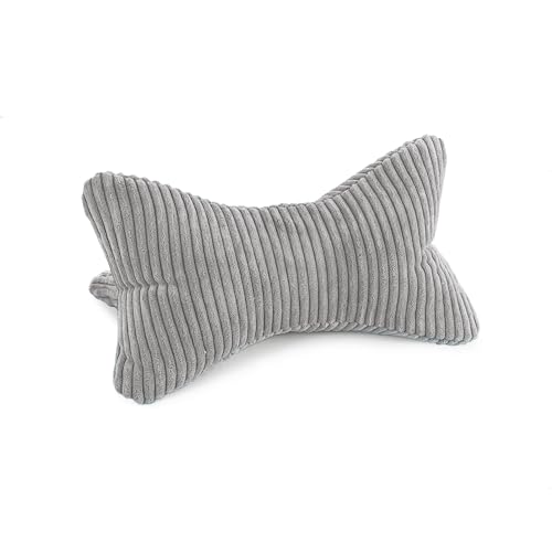Bookiepad Leseknochen, Nackenrolle Cozy Shara, im Cord Design, ergonomische Form für Nacken- oder Lendenstütze, 42 x 22 cm, Flexible Stütze für Bücher, E-Books oder Tablets (Farbe Grau) von Bookiepad