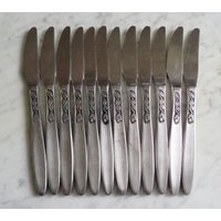 Amefa Holland Tulip Time Stainless 8 1/4 Zoll Fester Griff Essmesser Set Mit 12 Messern von BooksShop