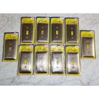 Prestige Wandteller Von Mulberry T-Cpt Texturierte Grau Nickelfarbene Metall Lichtschalter Platte Abdeckungen New/Old Stock ~ Unbenutzt 10Er-Set Nip von BooksShop