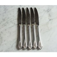 Sentimental Rose Wm A Rogers Premier Stainless Oneida Ltd Usa 5Er Set Hohlgriffe Dinner Messer von BooksShop