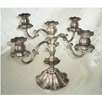 Silber Platte 4 Arm Candelabra Kerzenständer Taper Kerzenhalter 10 X 14 Inch von BooksShop