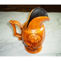 Vintage Blumen Deko Haeger Keramik Krug Oder Vase in Gebranntem Orange ~ 20 cm Groß von BooksShop