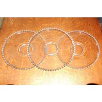 Vintage Imperial Candlewick Glas Servierplatten Elegante Float Bowl Tabletts | 3Er-Set von BooksShop