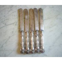 Wm A Rogers & Son Sxr Hannover Silber Teller 9 1/2 Inch 5Er Set Hohlgriff Dinner Messer von BooksShop