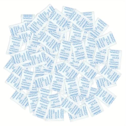 Boolavard Silica Gel – 1 Gramm Beutel mit 50 Päckchen (1 g / 50 Päckchen) | Silica Gel Beutel für Zimmer, Küche, Kleiderschrank, Auto, Schlafzimmer, Kameraobjektive, Schuhe von Boolavard