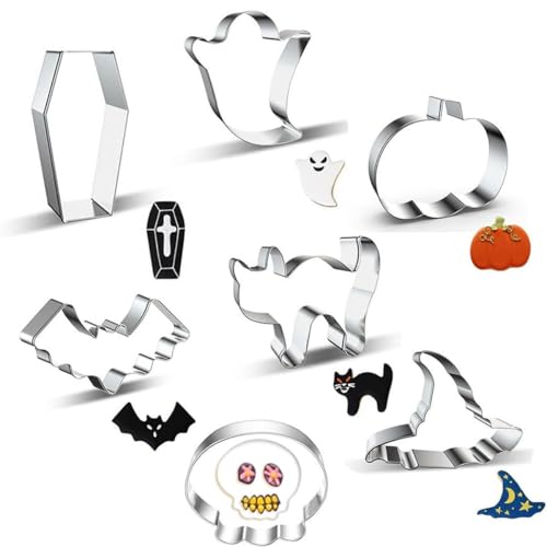 Boolico Halloween Ausstechformen Set zum Backen,7 Stück Plätzchen Ausstecher, Keksausstecher Backformen Boolico Halloween Ausstechformen Set zum Backen,7 Stück Plätzchen Ausstecher, Keksausstecher Backformen von Boolico